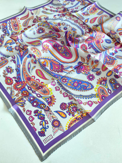 Belli İpek Eşarp - 4111-35 Gri Mor Twill