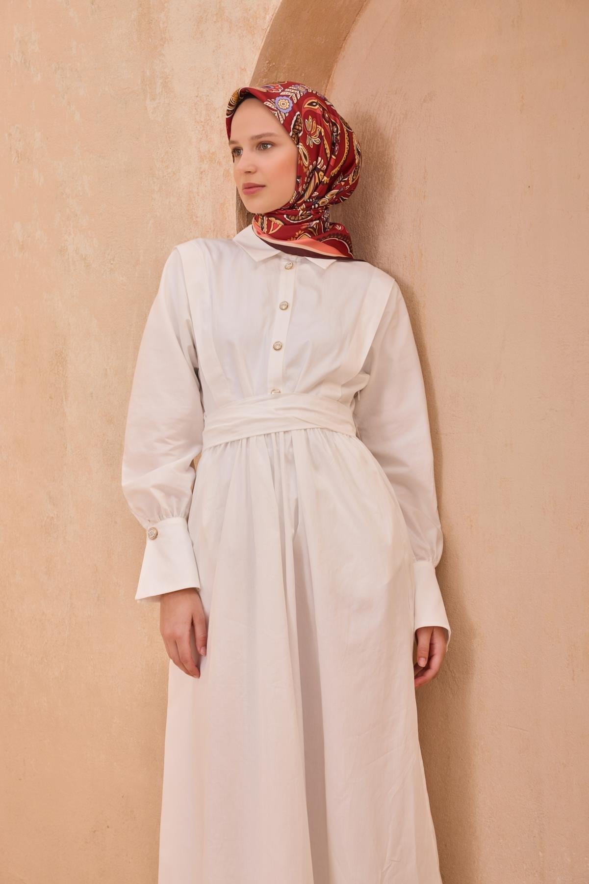 Belli İpek Eşarp - 4111-40 Kiremit Twill