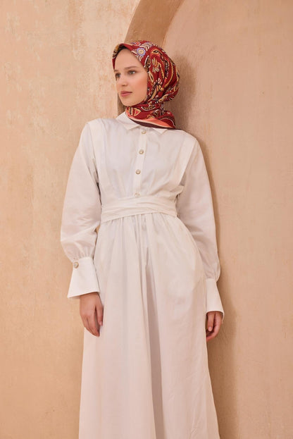 Belli İpek Eşarp - 4111-40 Kiremit Twill