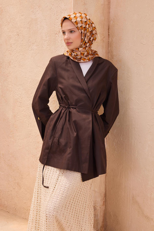 Belli İpek Eşarp - 4112-36 Turuncu Twill