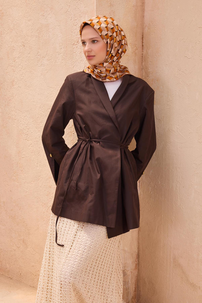 Belli İpek Eşarp - 4112-36 Turuncu Twill