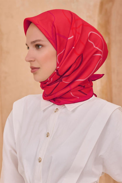 Belli İpek Eşarp - 4113-84 Fuşya Twill