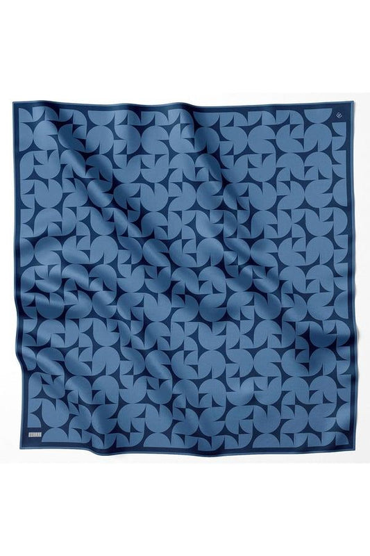 Belli İpek Eşarp - 4117-54 Mavi Twill