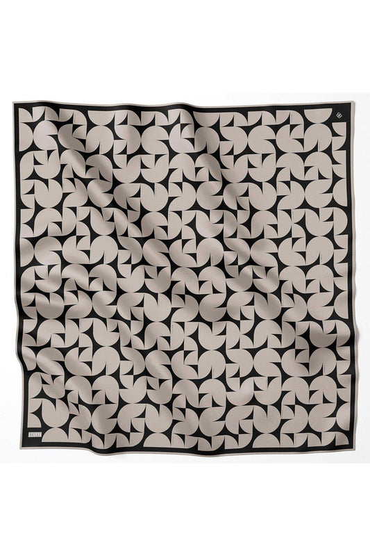 Belli İpek Eşarp - 4117-84 Taş Siyah Twill