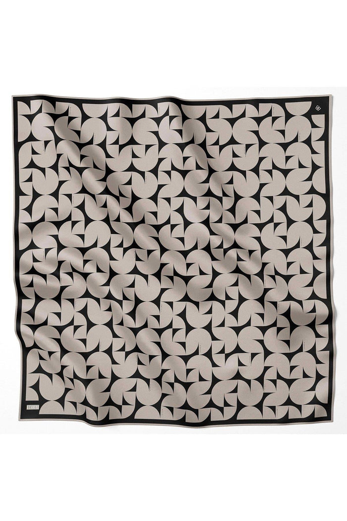 Belli İpek Eşarp - 4117-84 Taş Siyah Twill