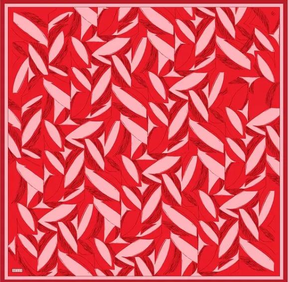 Belli İpek Eşarp - 4123-38 Kırmızı Pembe Twill