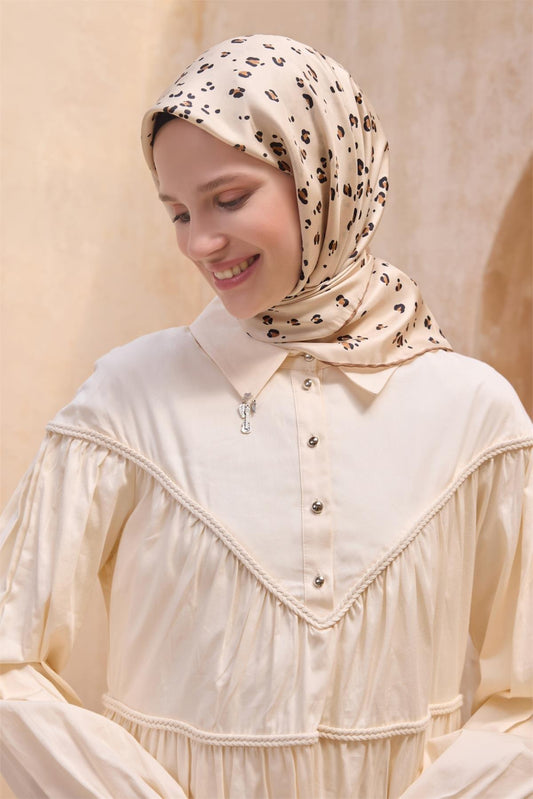 Belli İpek Eşarp - 4126-32 Bej Twill