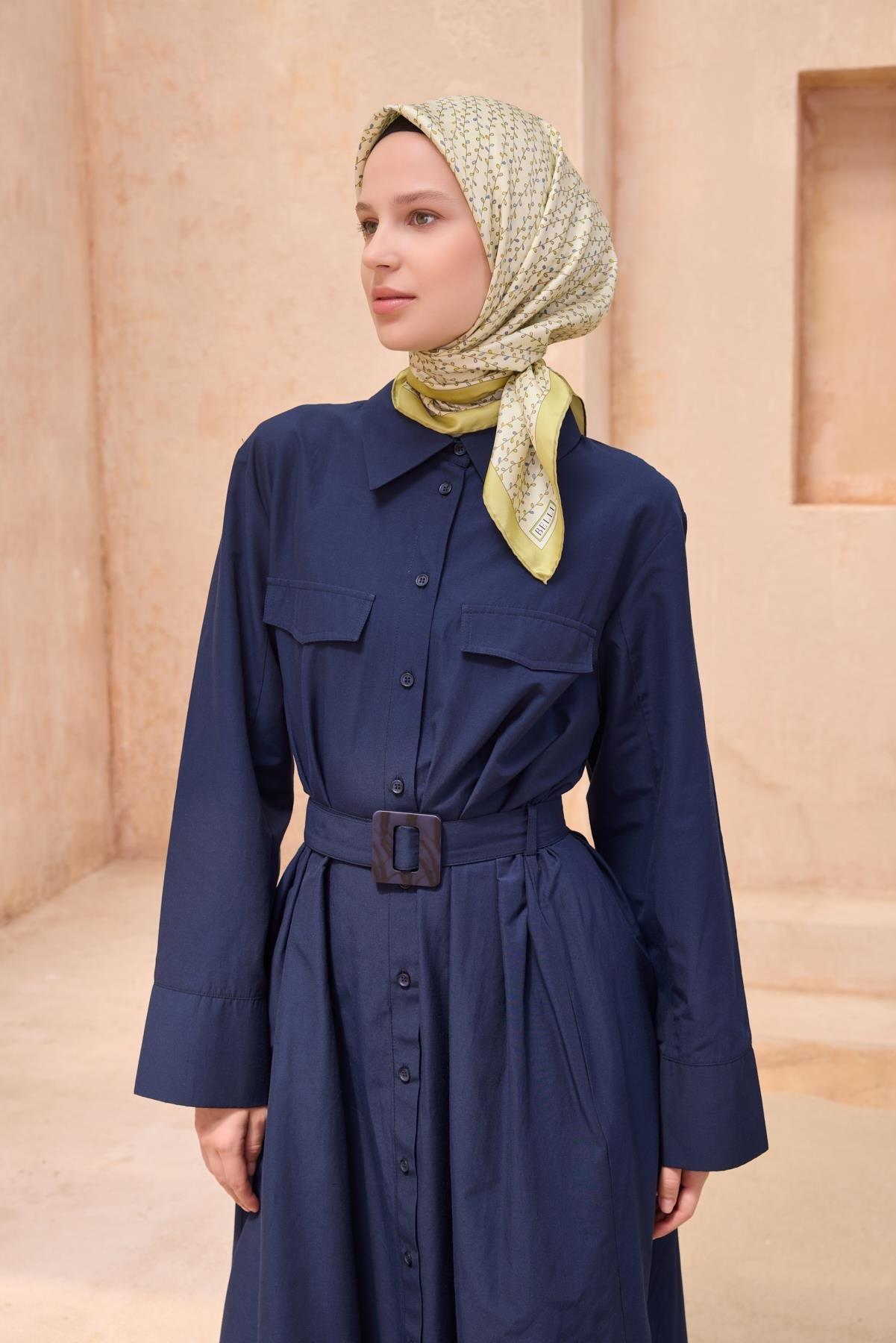 Belli İpek Eşarp - 4128-83 Fıstık Yeşili Twill