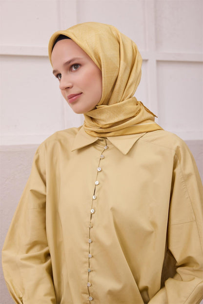 Belli İpek Eşarp - 4201-33 Sarı Twill