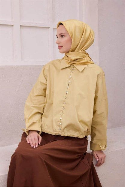 Belli İpek Eşarp - 4201-33 Sarı Twill