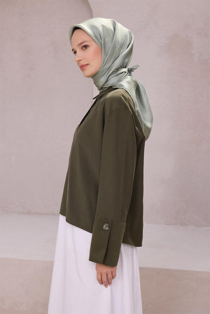 Belli İpek Eşarp - 4201-35 Mint Twill