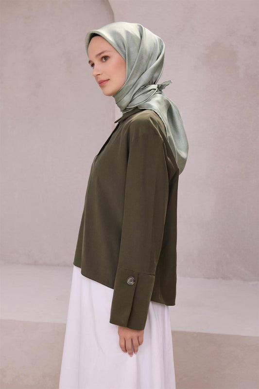 Belli İpek Eşarp - 4201-35 Mint Twill