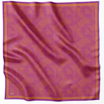 Belli İpek Eşarp - 4201-36 Turuncu Mor Twill