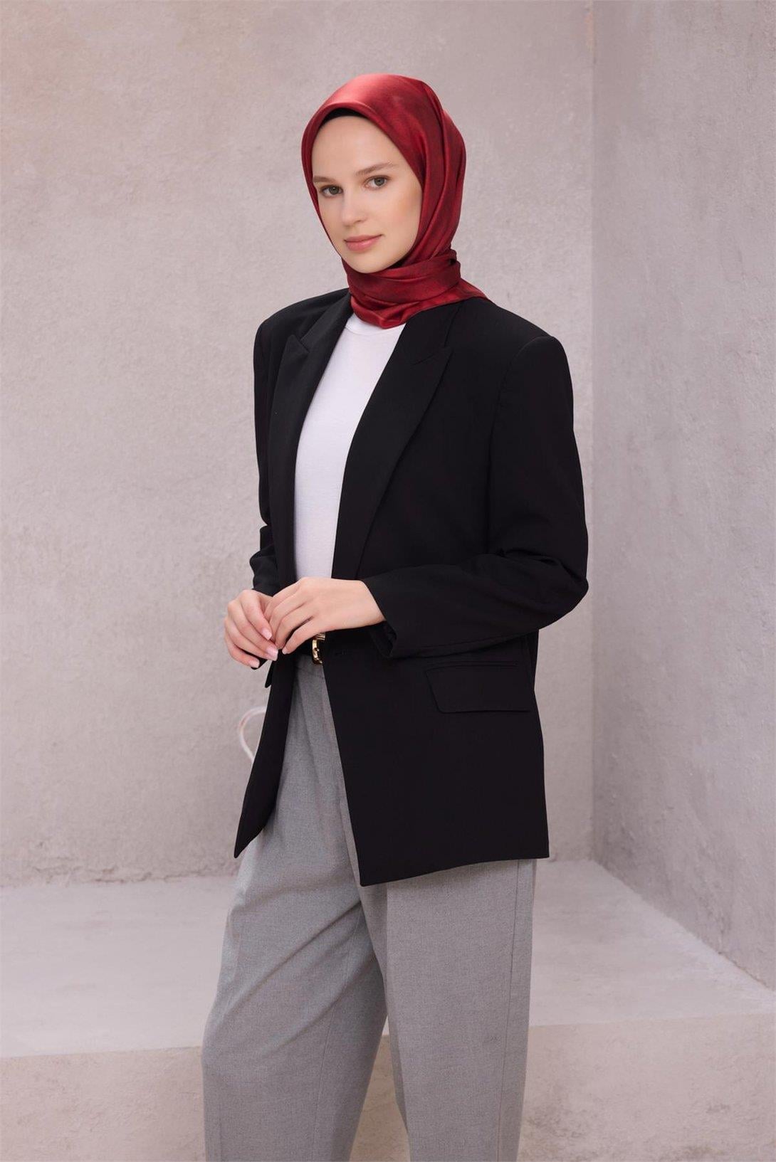 Belli İpek Eşarp - 4201-37 Bordo Twill
