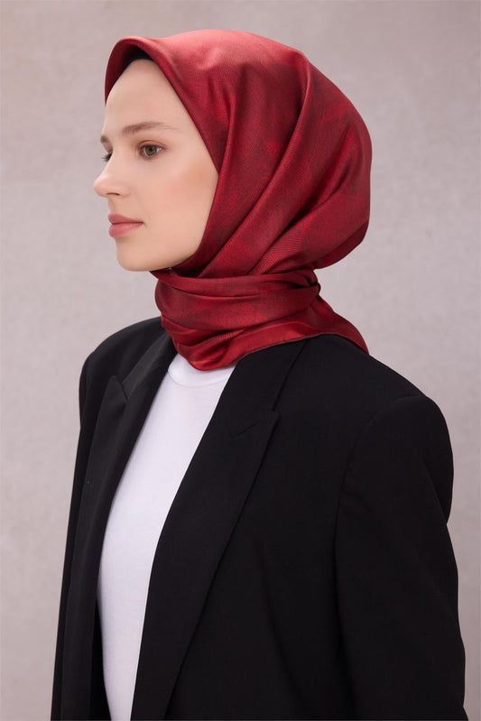 Belli İpek Eşarp - 4201-37 Bordo Twill