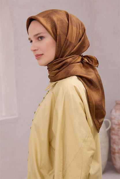 Belli İpek Eşarp - 4201-42 Camel Twill