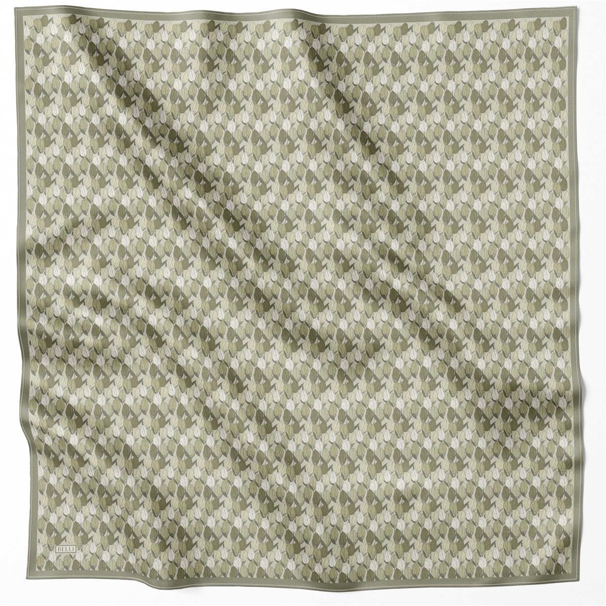 Belli İpek Eşarp - 4204-85 Yeşil Twill