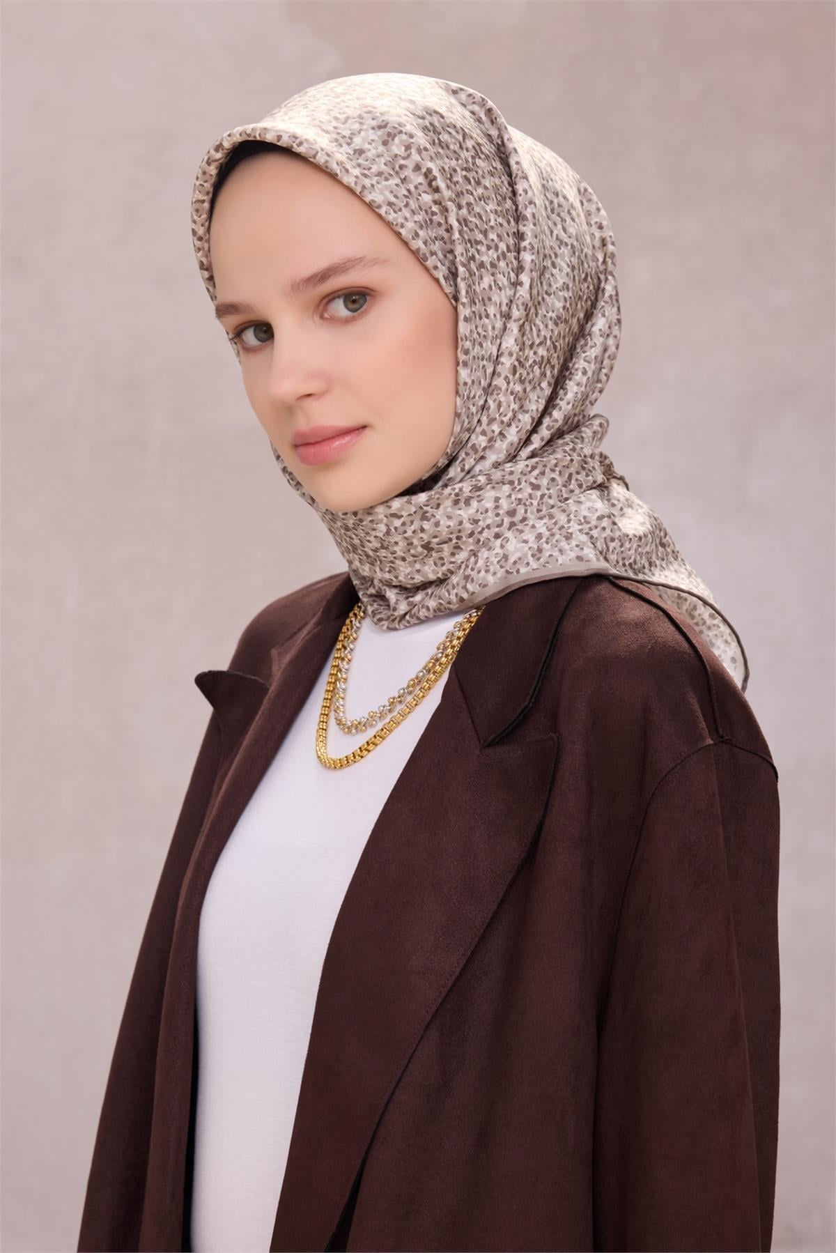 Belli İpek Eşarp - 4208-04 Taş Twill