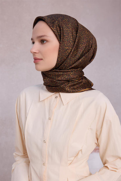 Belli İpek Eşarp - 4208-05 Kahverengi Twill