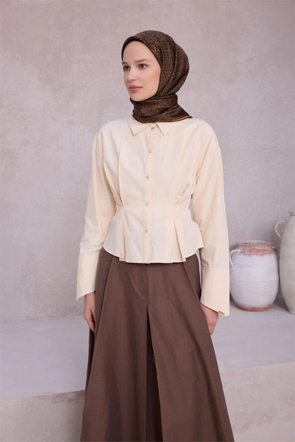 Belli İpek Eşarp - 4208-05 Kahverengi Twill