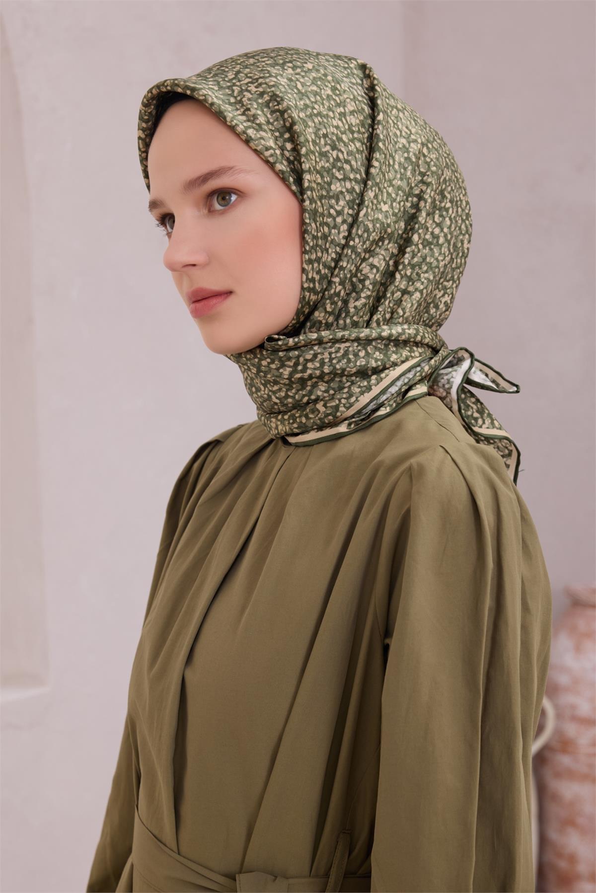 Belli İpek Eşarp - 4208-06 Yeşil Twill