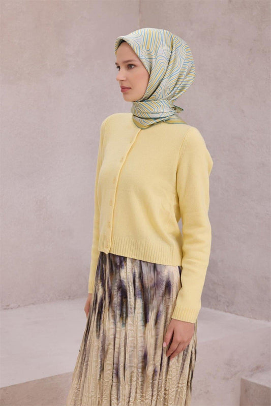 Belli İpek Eşarp - 4209-01 Yeşil Twill