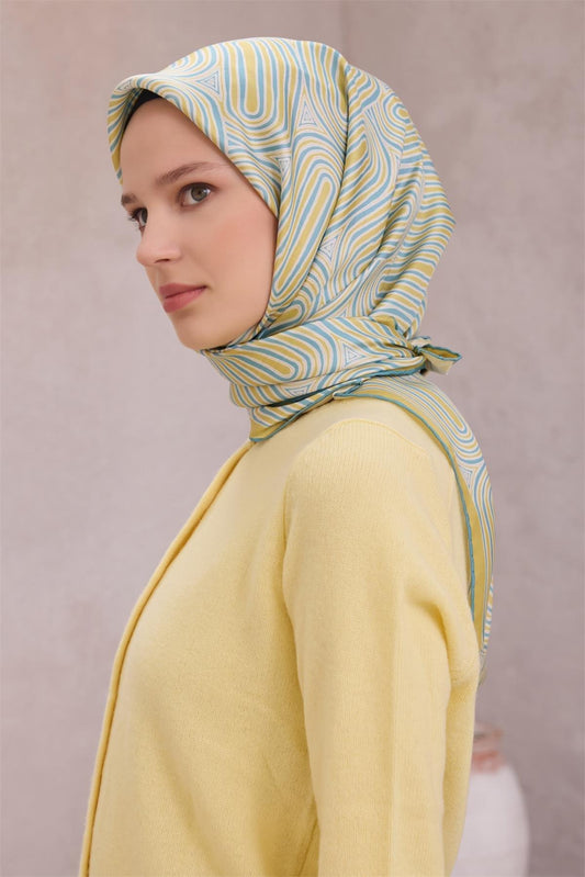 Belli İpek Eşarp - 4209-01 Yeşil Twill
