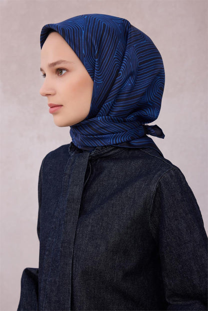 Belli İpek Eşarp - 4209-53 Lacivert Twill