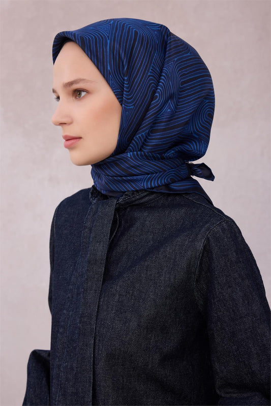 Belli İpek Eşarp - 4209-53 Lacivert Twill