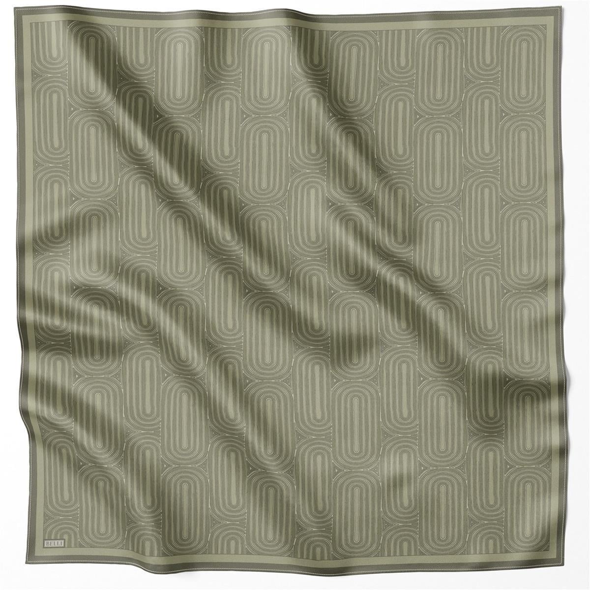 Belli İpek Eşarp - 4209-82 Haki Twill