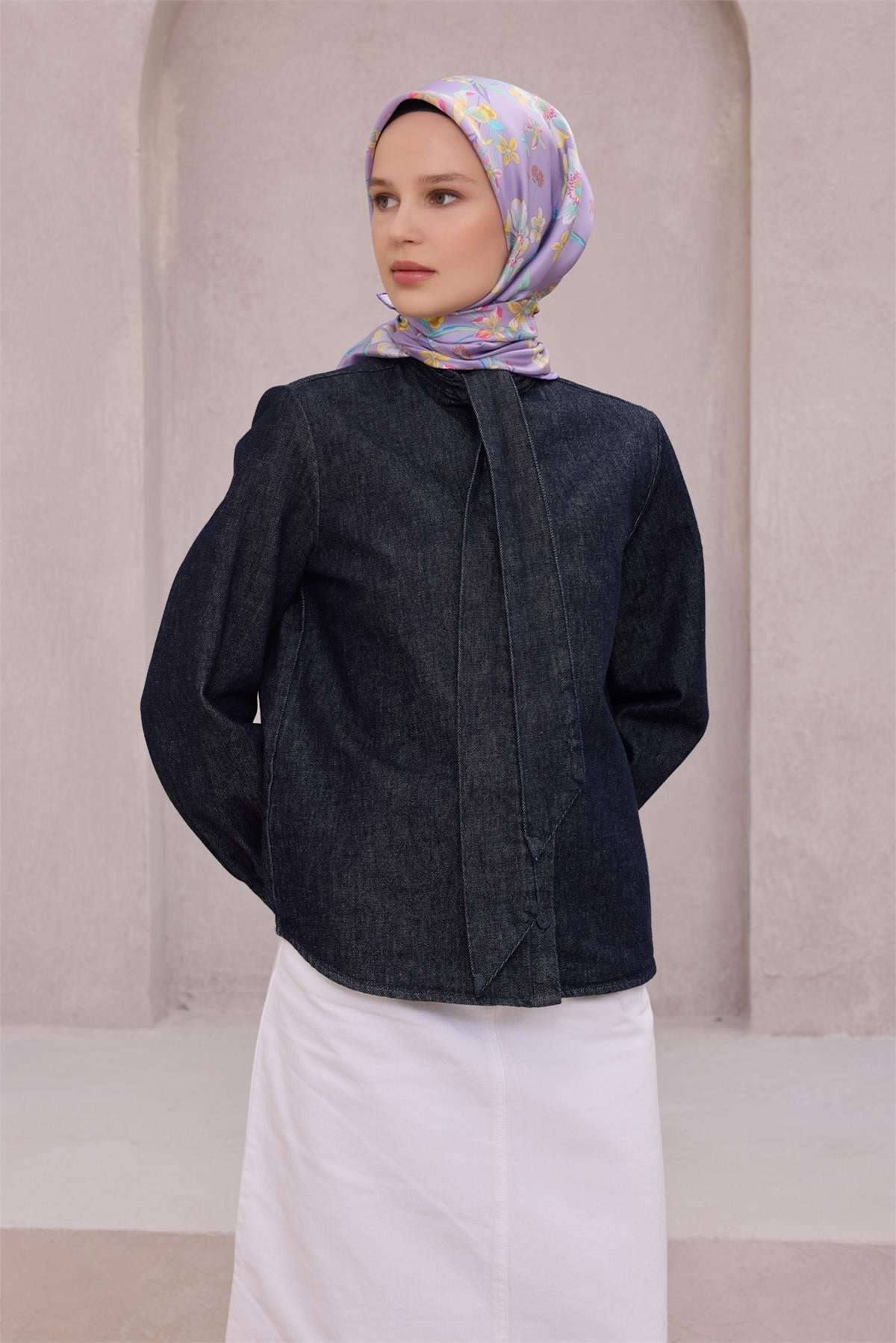 Belli İpek Eşarp - 4210-50 Lila Twill Twill