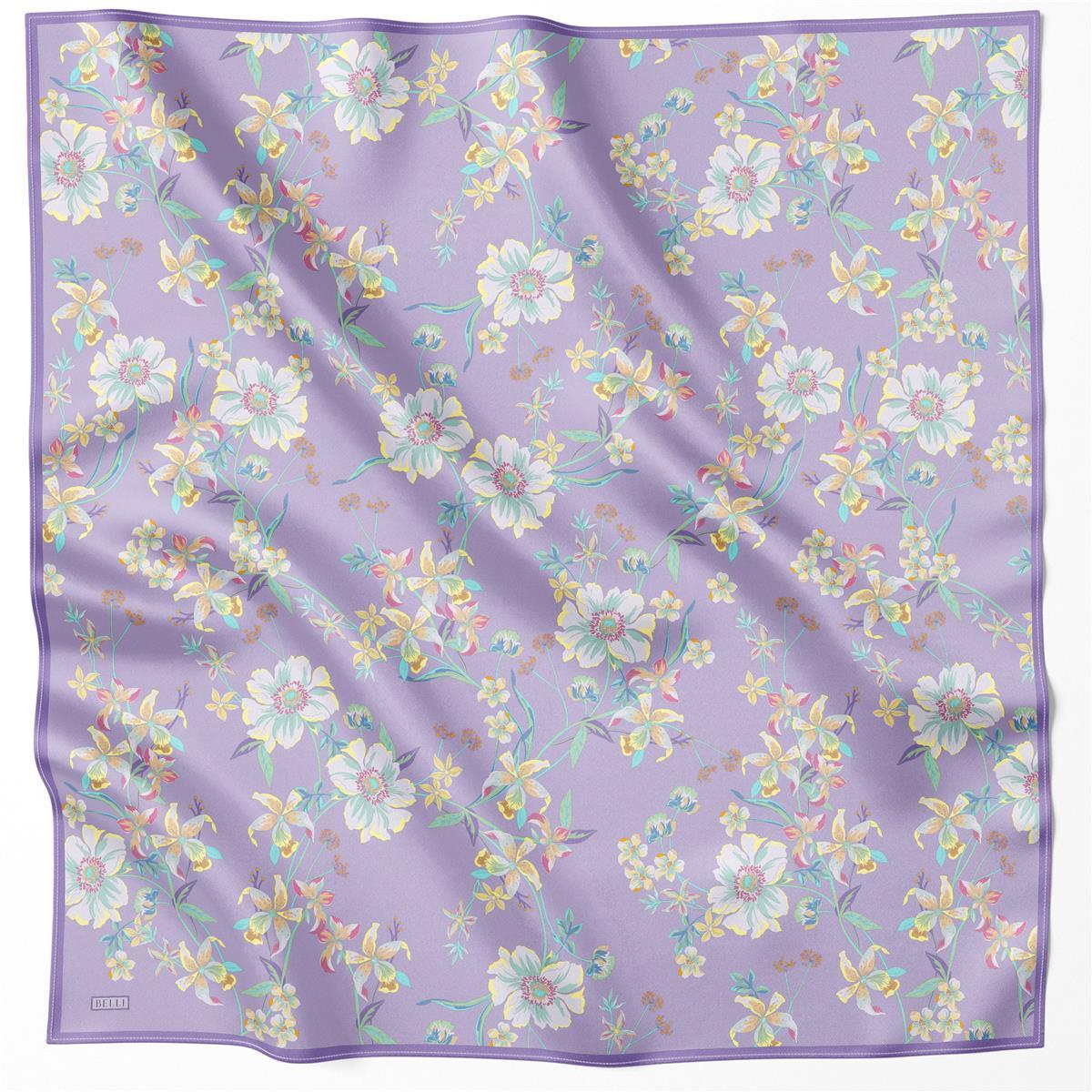 Belli İpek Eşarp - 4210-50 Lila Twill Twill