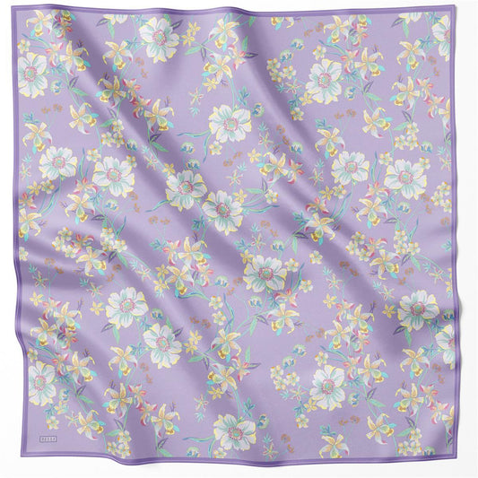 Belli İpek Eşarp - 4210-50 Lila Twill Twill