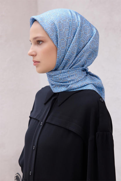 Belli İpek Eşarp - 4215-08 İndigo Twill