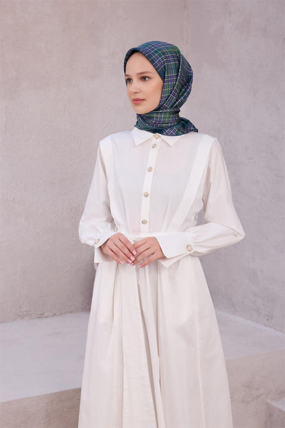 Belli İpek Eşarp - 4218-50 Yeşil Twill