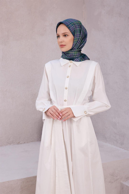 Belli İpek Eşarp - 4218-50 Yeşil Twill