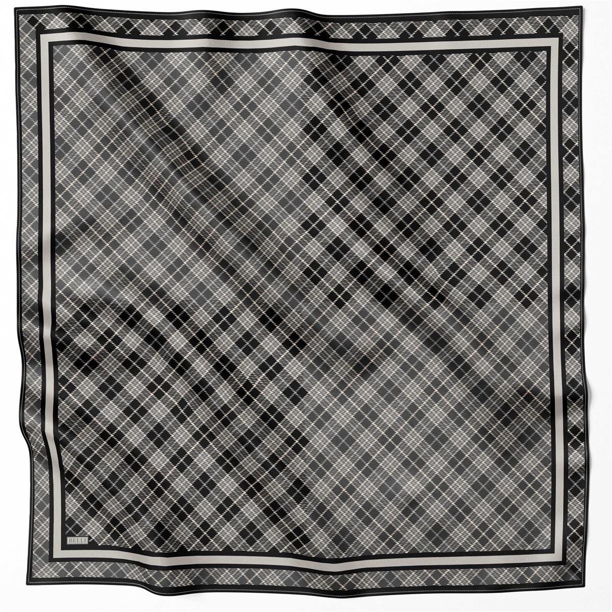 Belli İpek Eşarp - 4218-88 Siyah Füme Twill