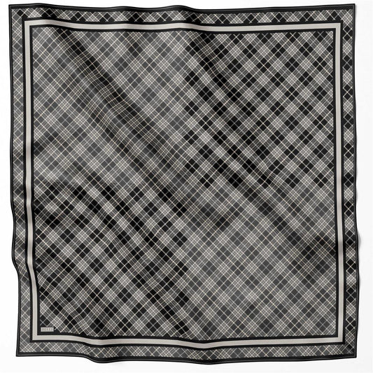 Belli İpek Eşarp - 4218-88 Siyah Füme Twill