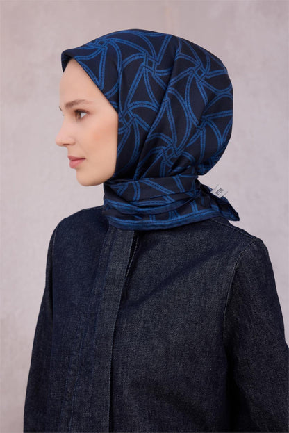 Belli İpek Eşarp - 4221-56 Lacivert Twill
