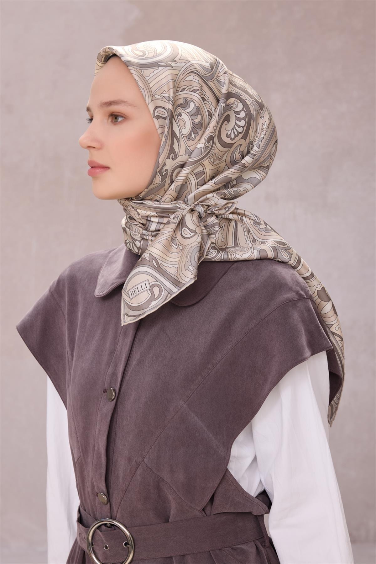 Belli İpek Eşarp - 4222-84 Taş Twill