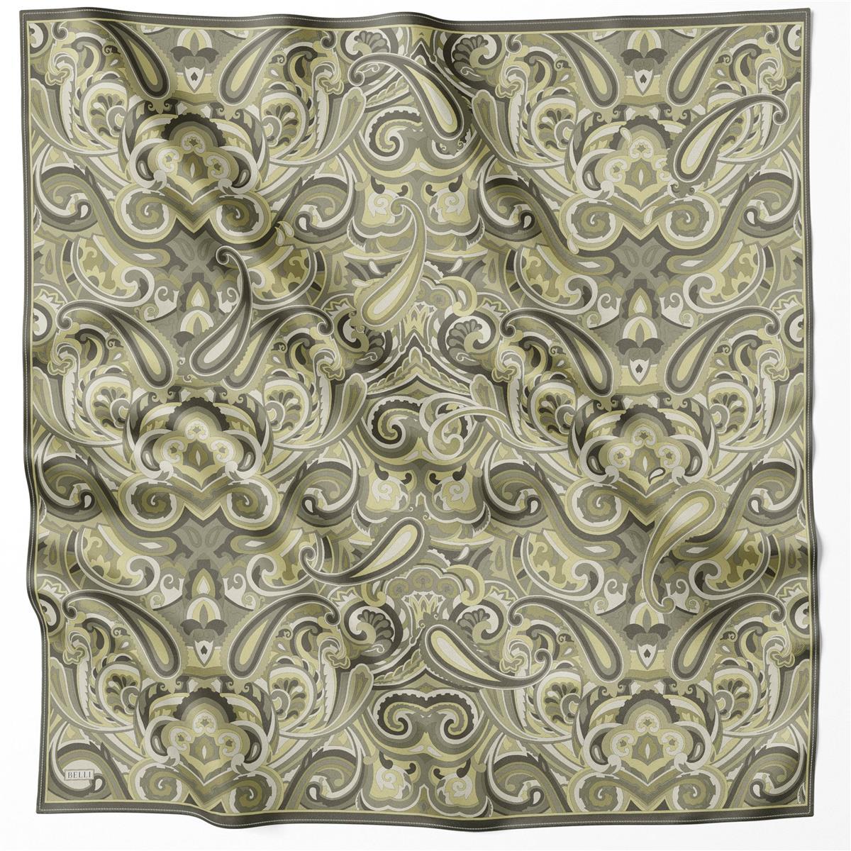 Belli İpek Eşarp - 4222-87 Haki Twill