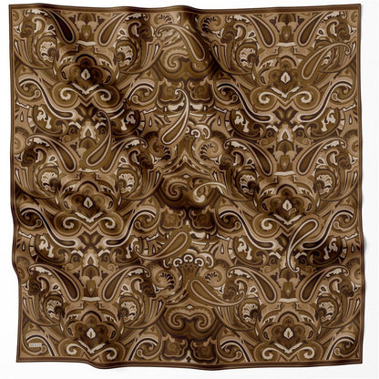 Belli İpek Eşarp - 4222-89 Kahve Twill