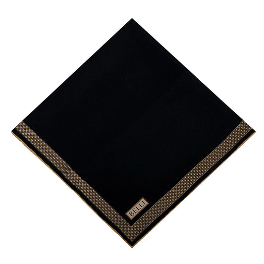 Belli İpek Eşarp - 4129-31 Siyah Gold Twill
