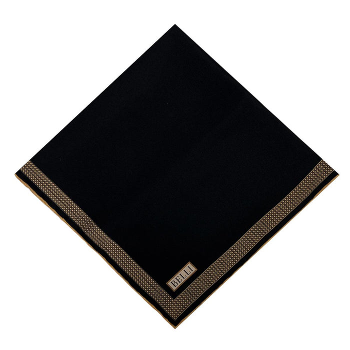 Belli İpek Eşarp - 4129-31 Siyah Gold Twill