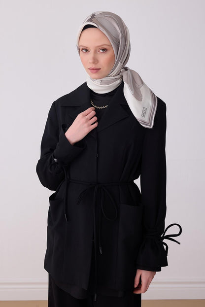 Belli İpek Eşarp - 4303-04 Ekru Twill