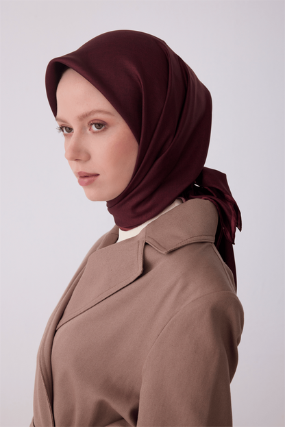 Belli İpek Eşarp - 4305-03 Bordo Twill