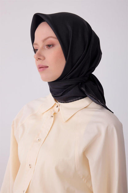 Belli İpek Eşarp - 4305-50 Siyah Twill