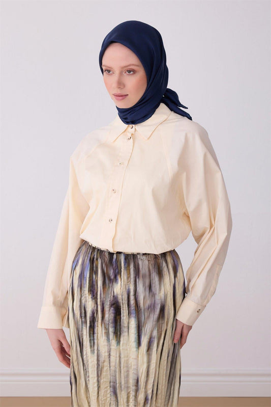 Belli İpek Eşarp - 4305-52 Lacivert Twill