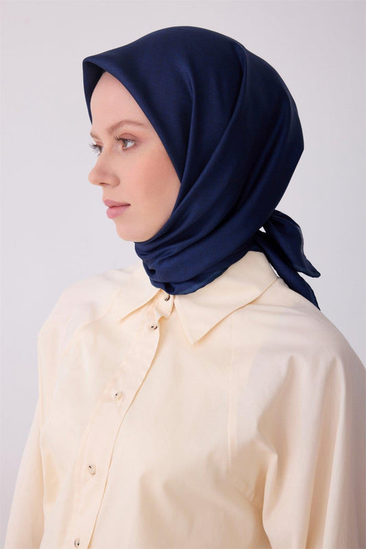Belli İpek Eşarp - 4305-52 Lacivert Twill