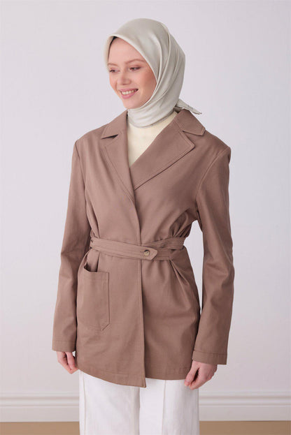 Belli İpek Eşarp - 4305-53 Krem Twill
